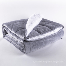 Lightweight  Soft  Winter Blanket  Fleece Blanket Throws Microfiber Coral Sherpa Fabric Fleece  Blanket Grey Pink color
